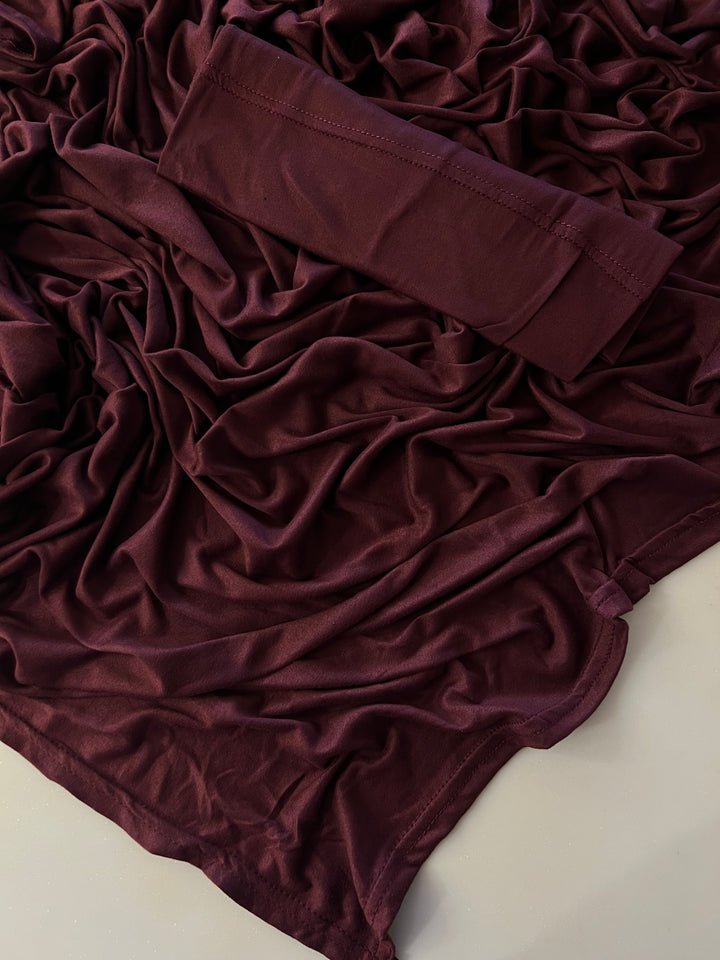 SUPER HIT SOFT PINLESS BAMBOO JERSEY PLAIN WITH MATCHING INNER HIJAB CAP (2 METERS PLAIN HIJABS)(NEW COLOURS)BJ019