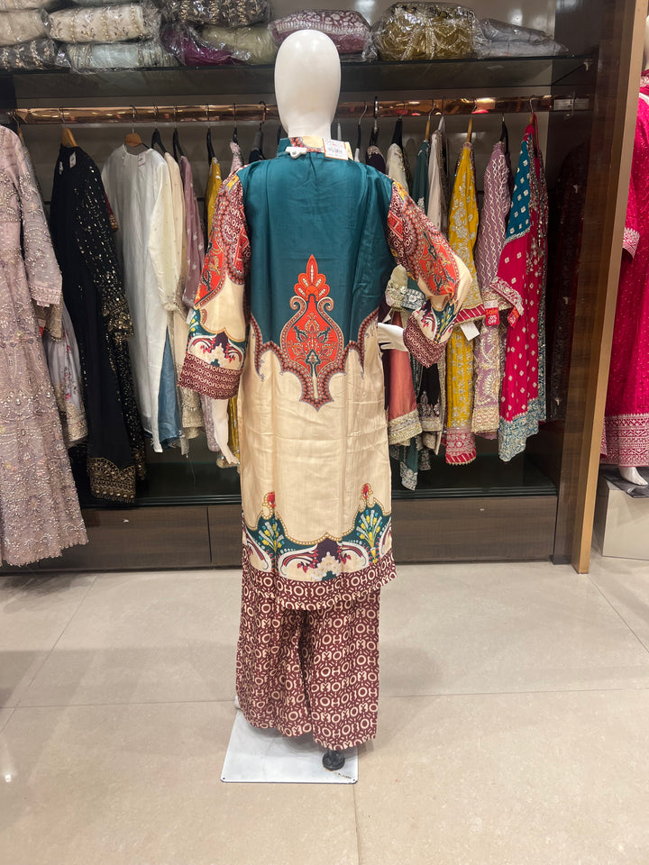 TURKISH PRINTED SILK COORD SET  -IKCP01/IKBN04/10