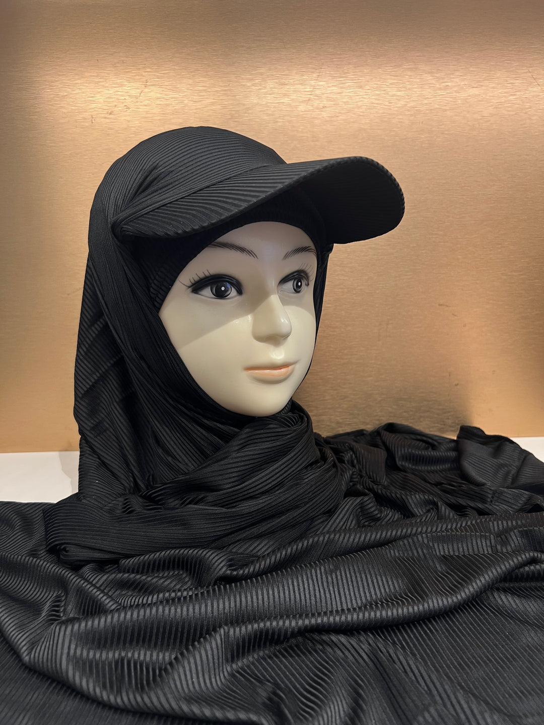 Super Hit Ribbed Fabric Summer Hijabs with Inner Tube Cap- BJ024