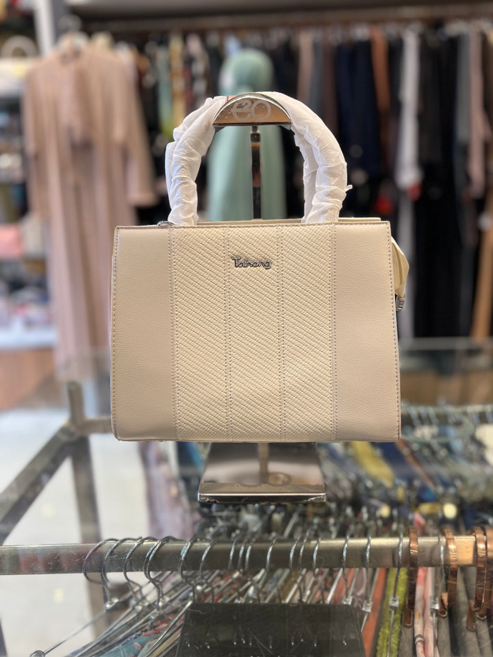 FANCY HAND BAG - BH08/CREAM COLOUR /