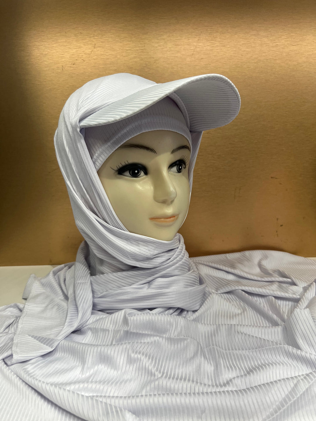 Super Hit Ribbed Fabric Summer Hijabs with Inner Tube Cap- BJ024