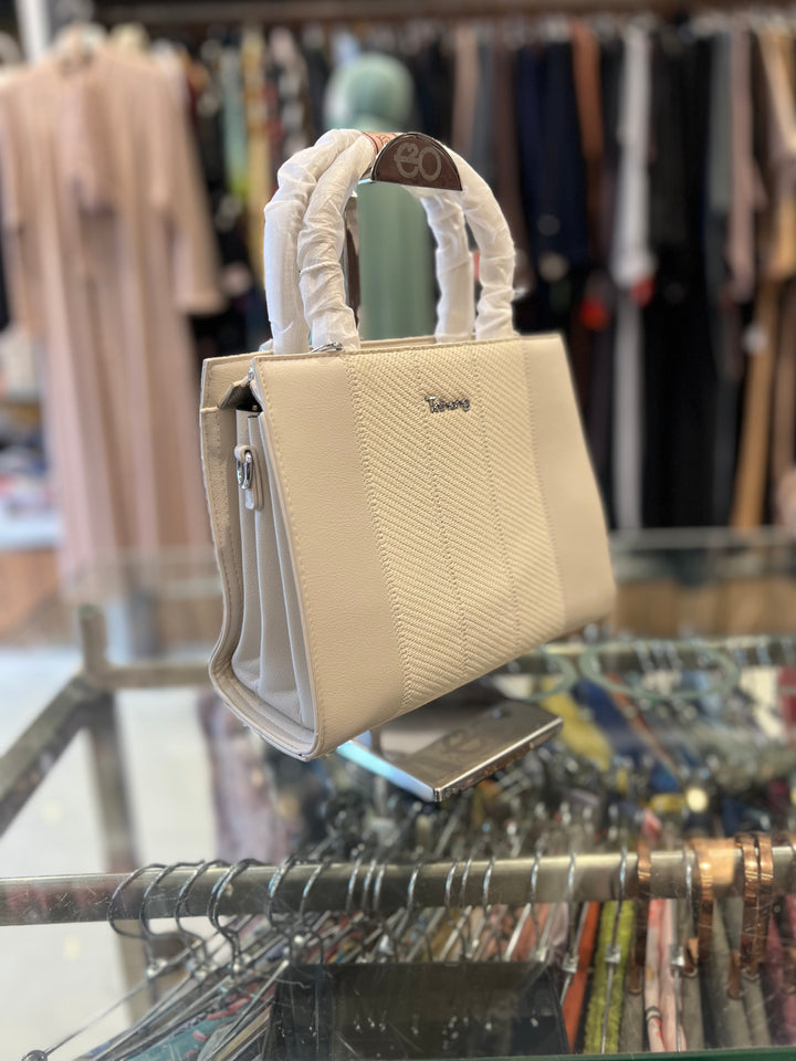 FANCY HAND BAG - BH08/CREAM COLOUR /
