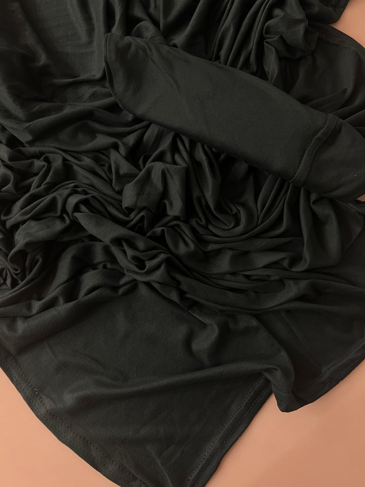 SUPER HIT SOFT PINLESS BAMBOO JERSEY PLAIN WITH MATCHING INNER HIJAB CAP (2 METERS PLAIN HIJABS)(NEW COLOURS)BJ019