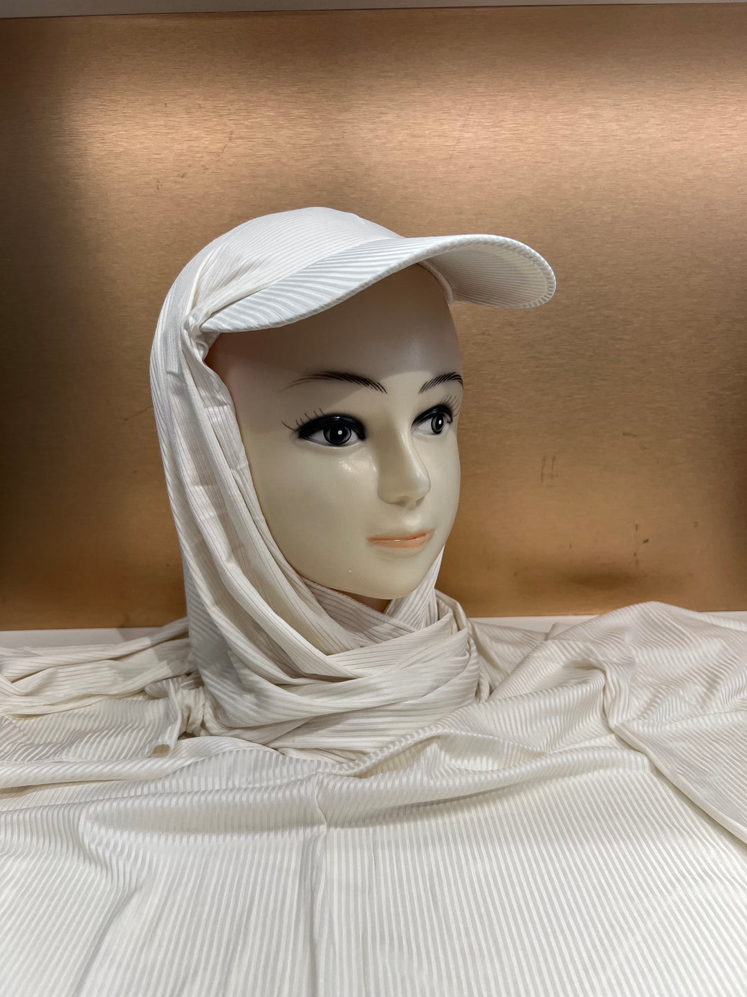 Super Hit Ribbed Fabric Summer Hijabs with Inner Tube Cap- BJ024