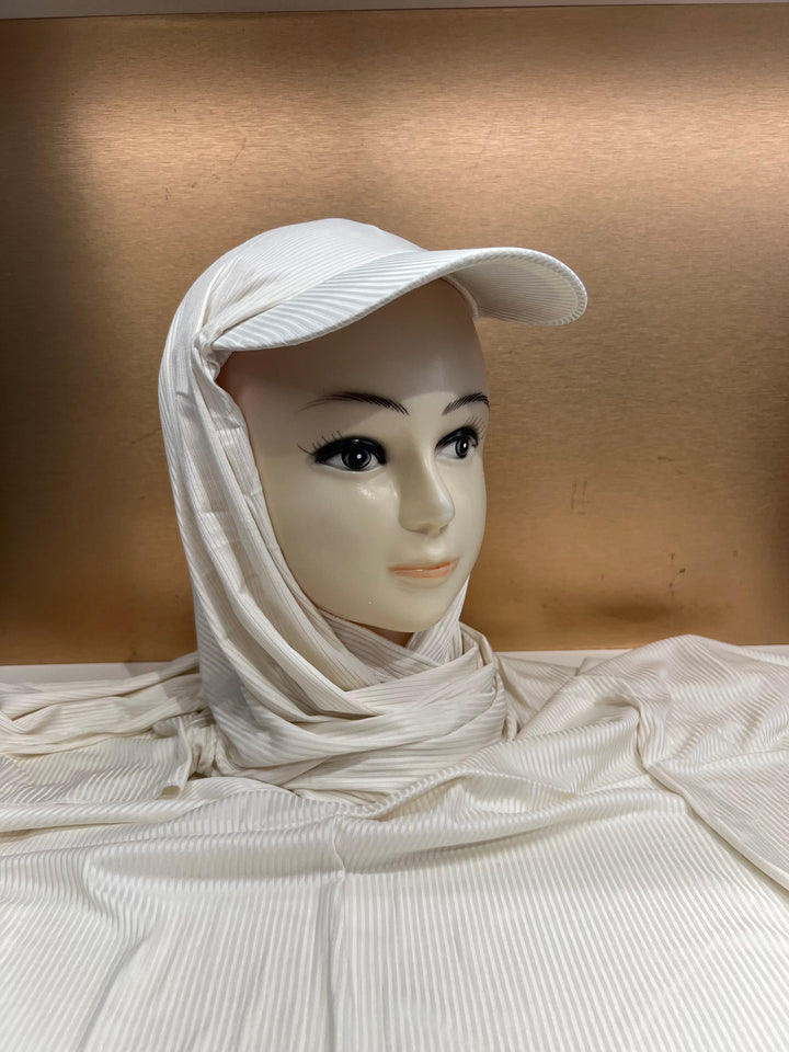 Super Hit Ribbed Fabric Summer Hijabs with Inner Tube Cap- BJ024