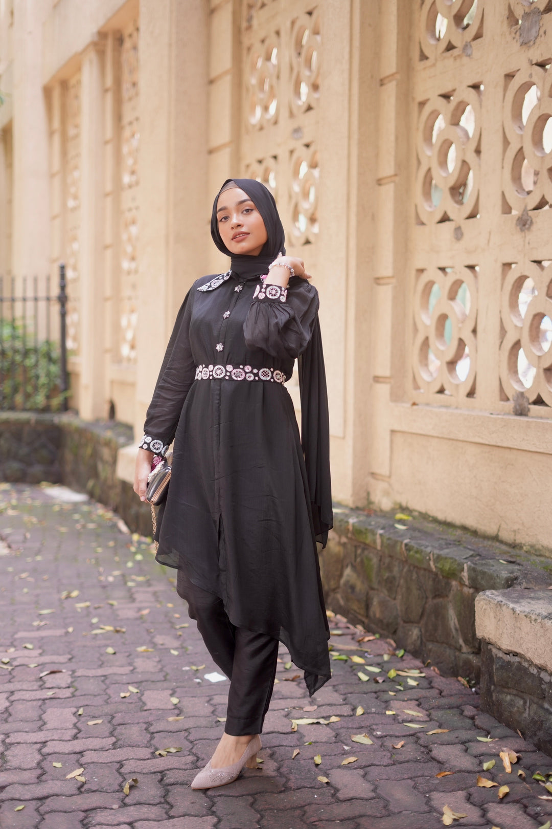 Sarah Khan Trendy Black Co-ord Set-KTB02