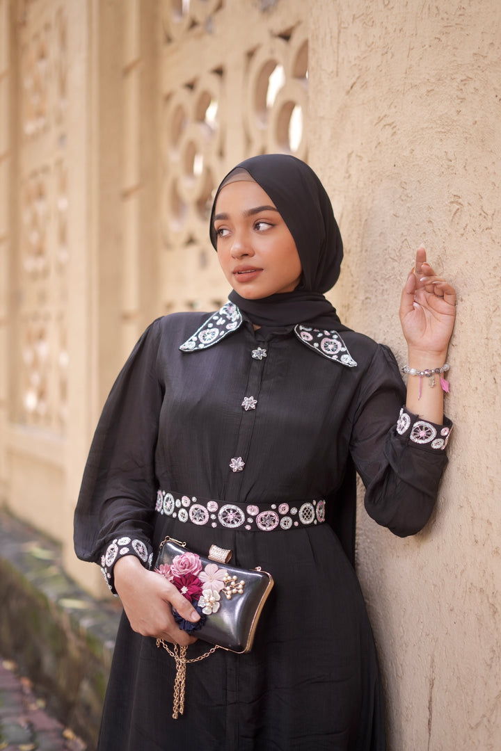 Sarah Khan Trendy Black Co-ord Set-KTB02