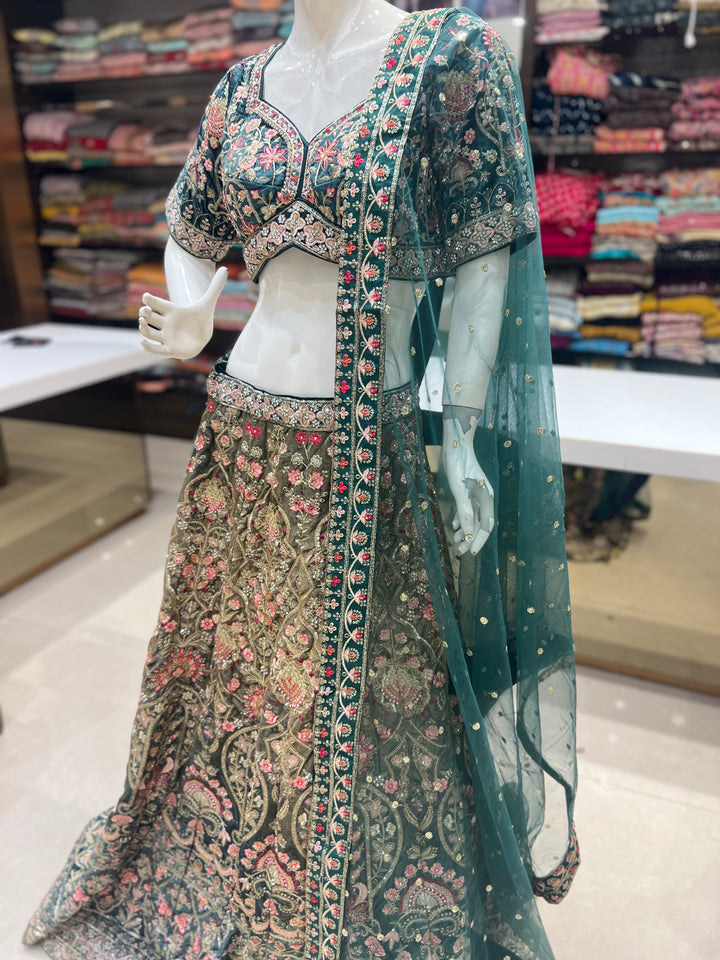 lehenga - green-ha136