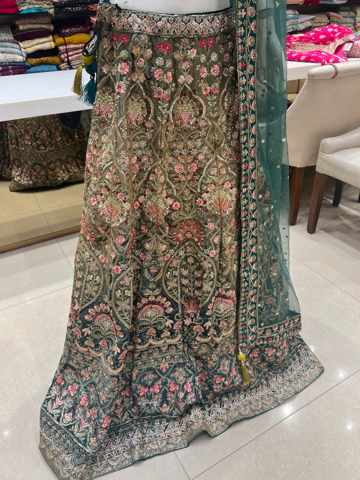 lehenga - green-ha136