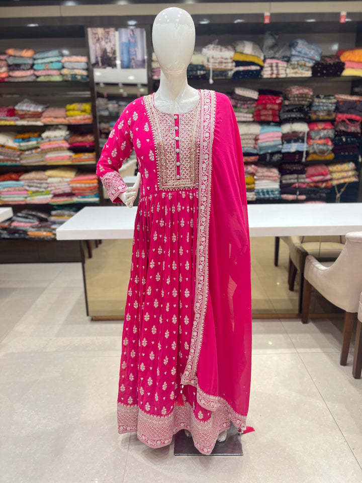 Gown - rani pink