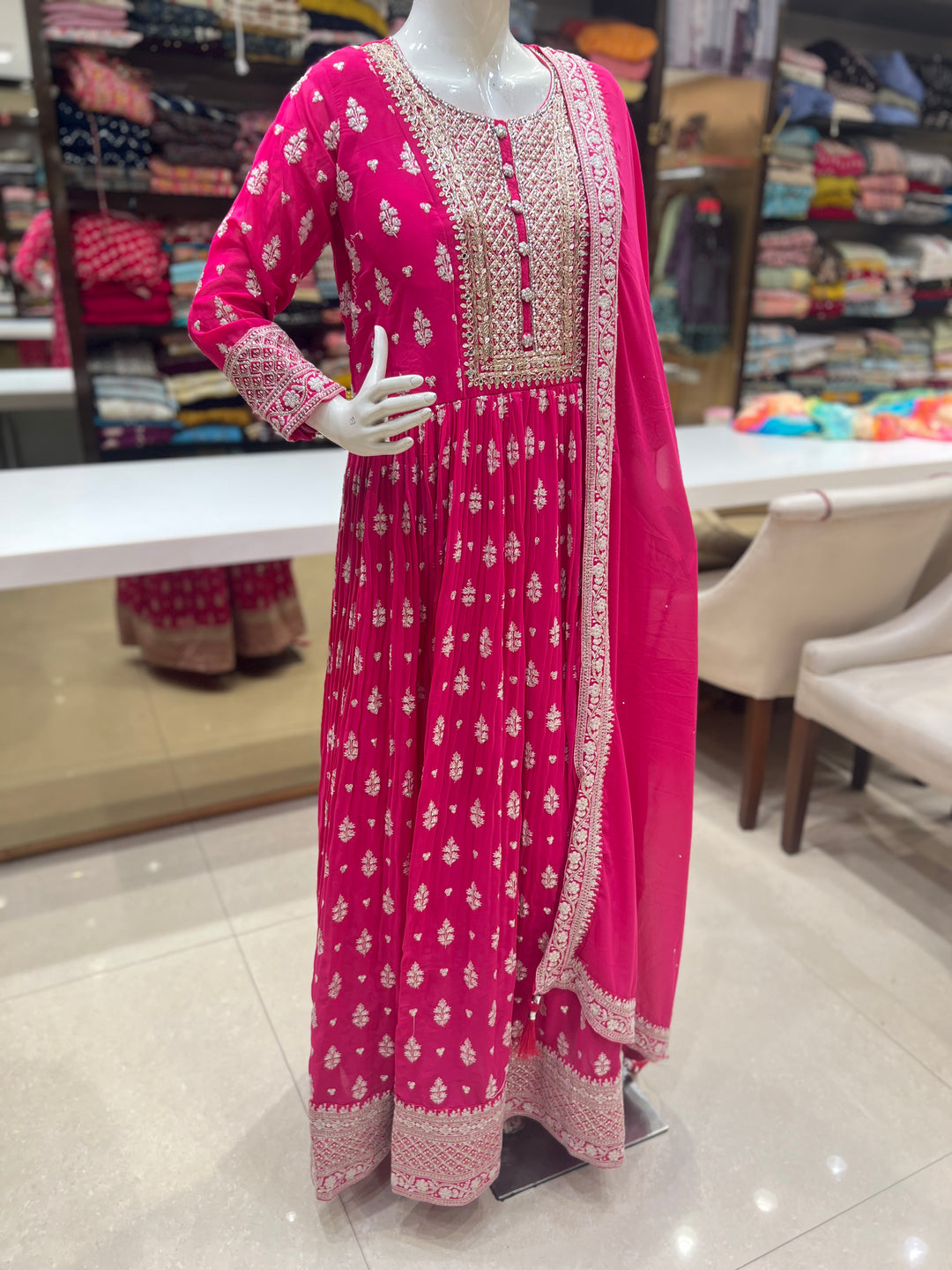 Gown - rani pink