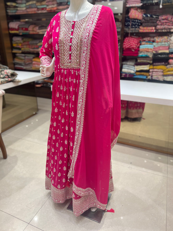 Gown - rani pink