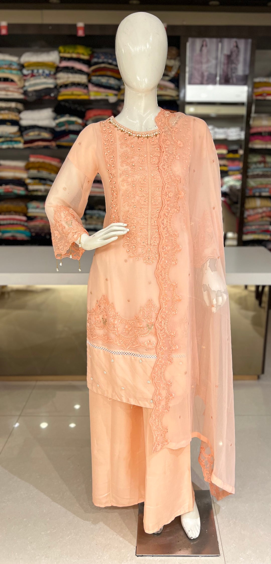 FIZA DESIGNER THREAD & MOTI WORK SUIT- K7253