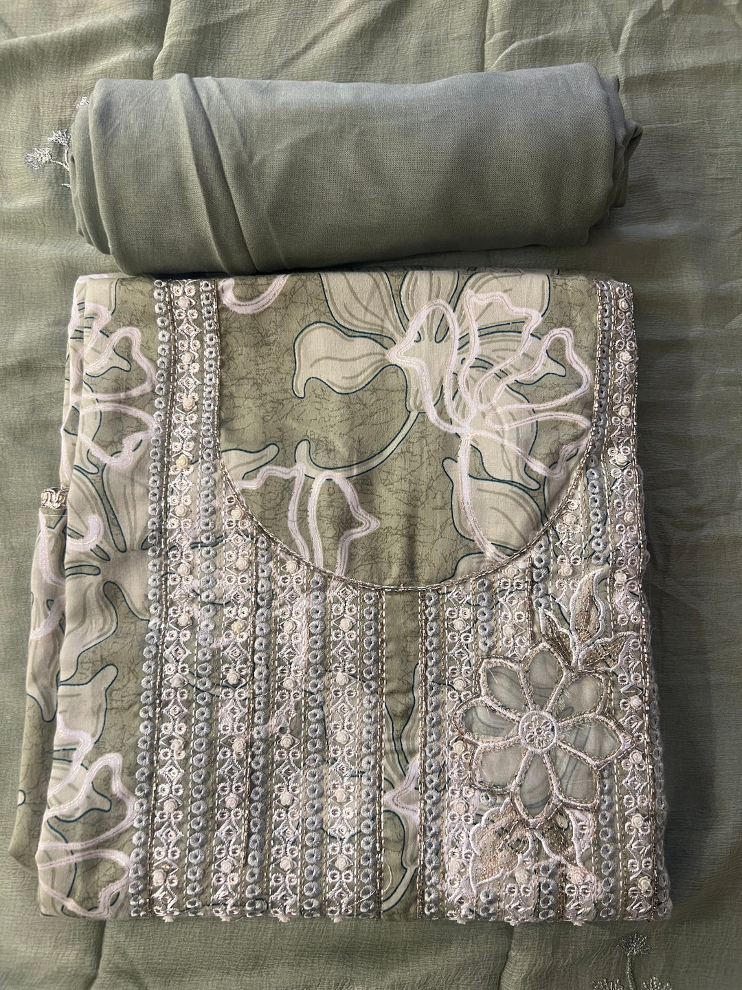 KUSHI DESIGNER UNSTITCHED DRESS MATERIAL-IKNF16