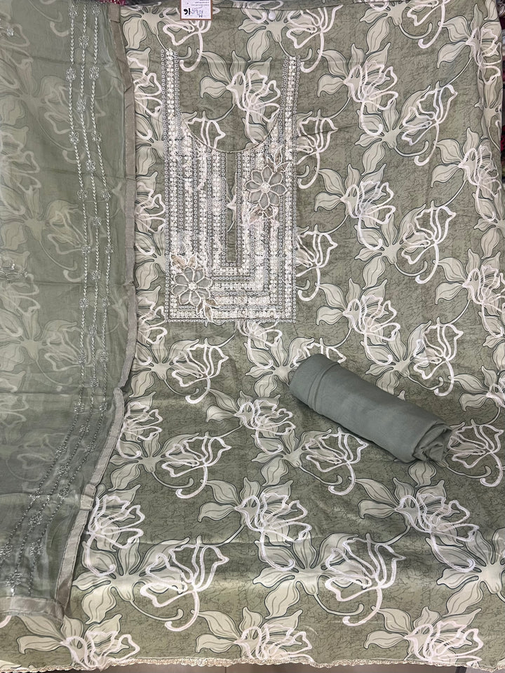 KUSHI DESIGNER UNSTITCHED DRESS MATERIAL-IKNF16