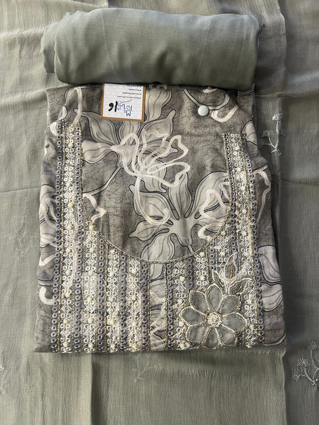 KUSHI DESIGNER UNSTITCHED DRESS MATERIAL-IKNF16