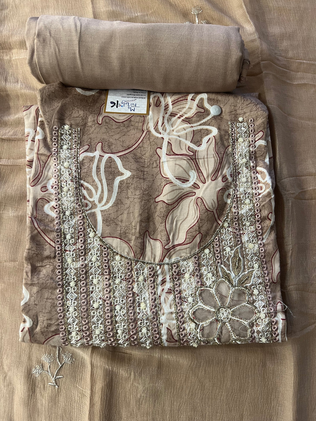 KUSHI DESIGNER UNSTITCHED DRESS MATERIAL-IKNF16
