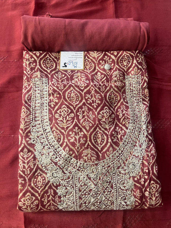 KUSHI DESIGNER UNSTITCHED DRESS MATERIAL-IKNF05