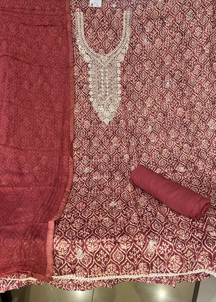 KUSHI DESIGNER UNSTITCHED DRESS MATERIAL-IKNF05