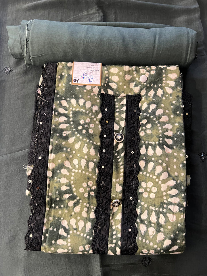 KUSHI DESIGNER UNSTITCHED DRESS MATERIAL- IKDL10