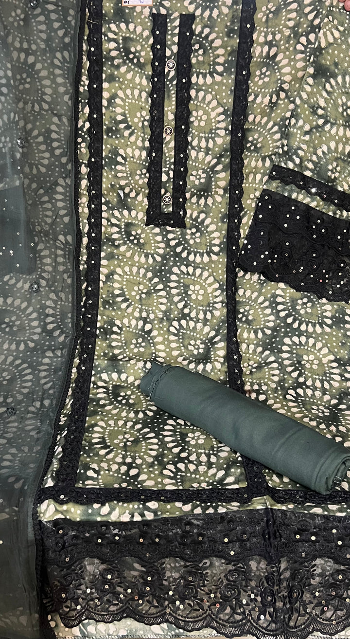KUSHI DESIGNER UNSTITCHED DRESS MATERIAL- IKDL10