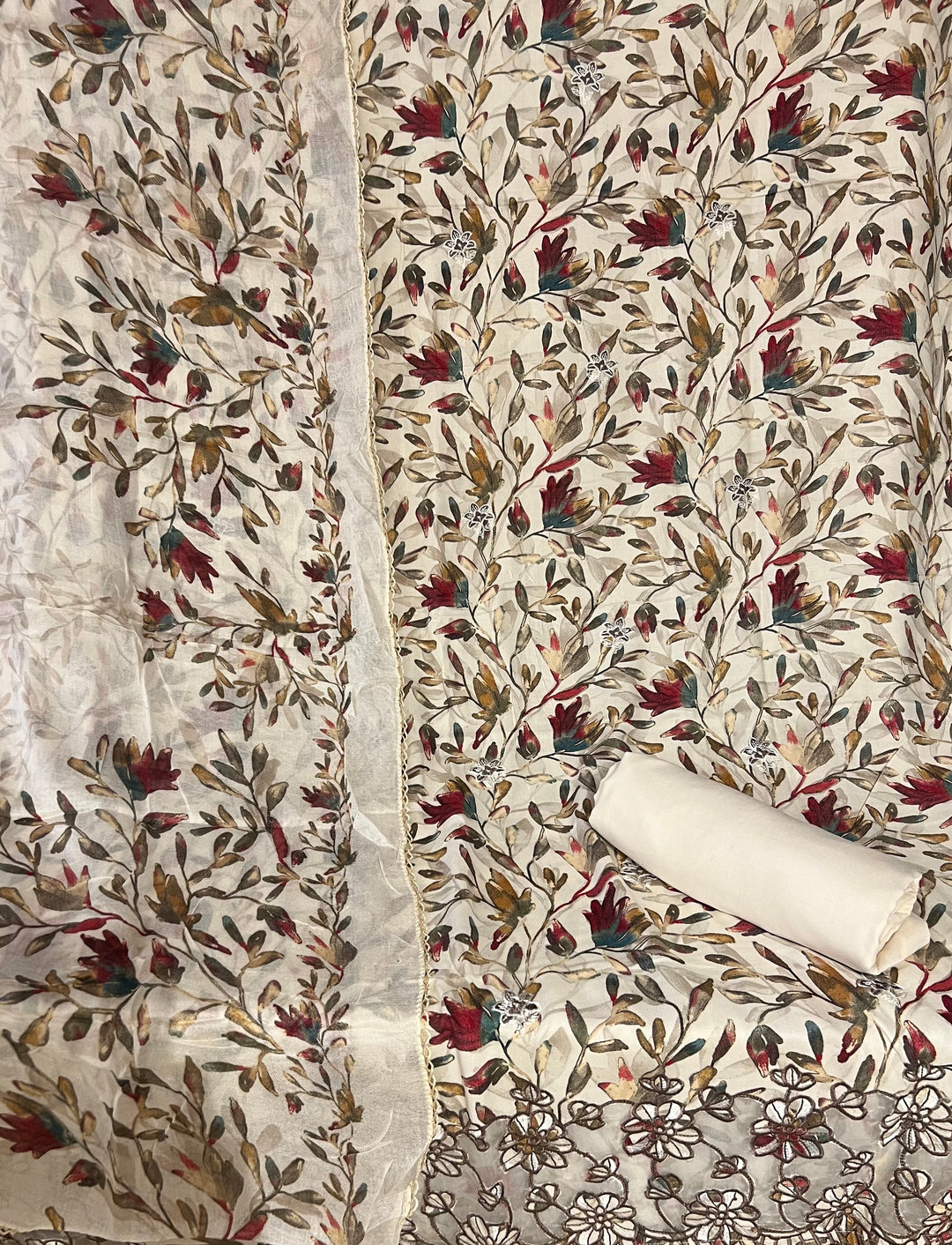 KUSHI DESIGNER UNSTITCHED DRESS MATERIAL- IKNF17