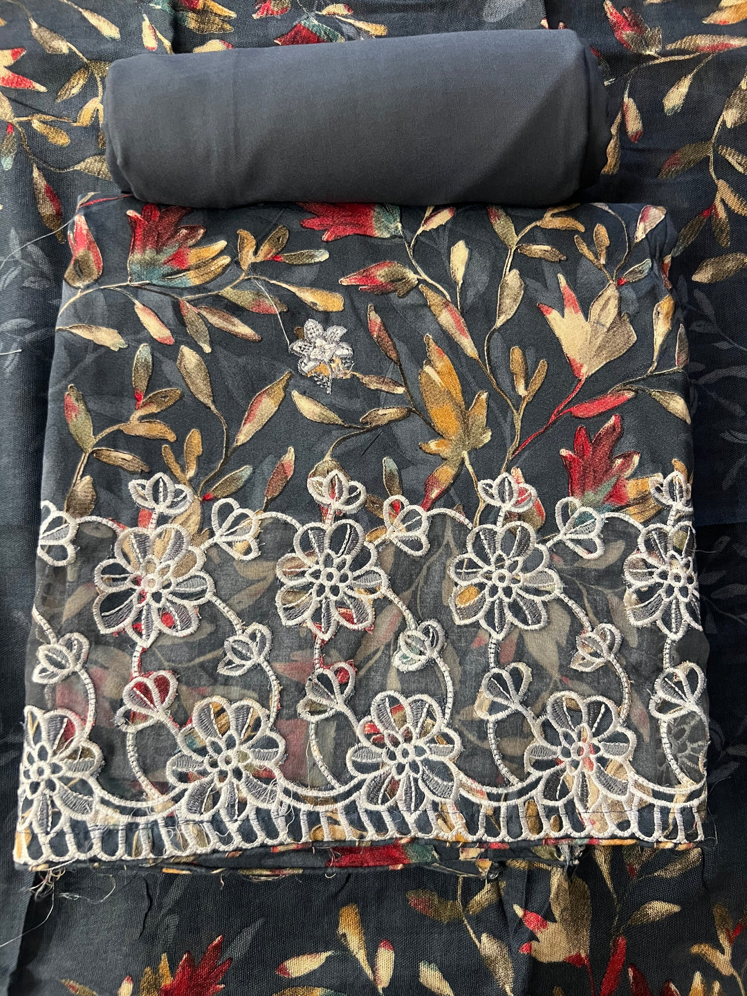 KUSHI DESIGNER UNSTITCHED DRESS MATERIAL- IKNF17