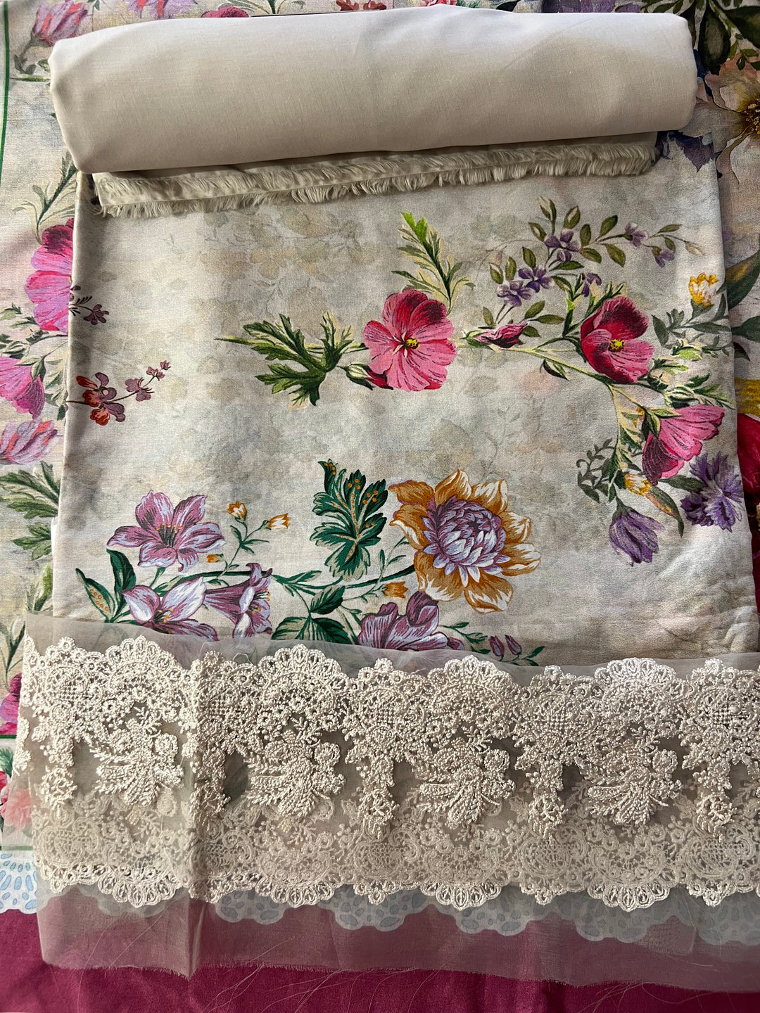 PAKISTANI ORIGINAL KHADI LAWN UNSTITCHED MATERIAL- SRH001