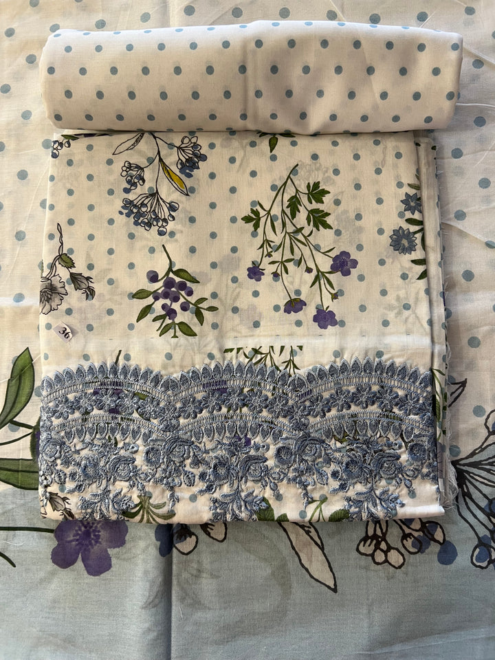 PAKISTANI ORIGINAL KHADI LAWN UNSTITCHED MATERIAL- SRH001