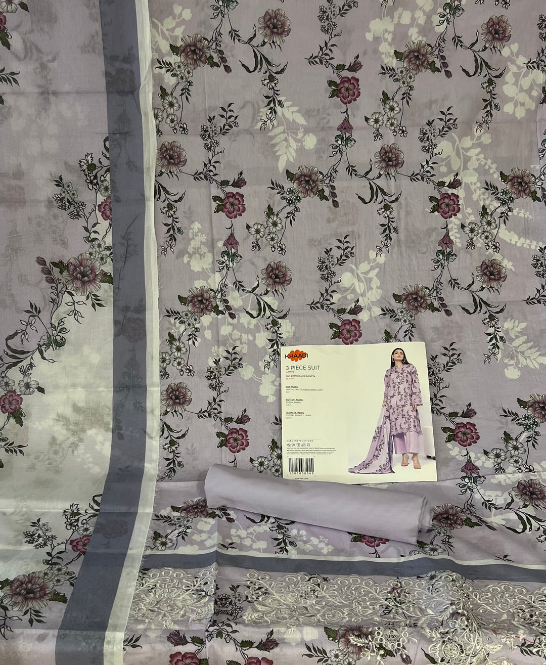 PAKISTANI ORIGINAL KHADI LAWN UNSTITCHED MATERIAL- SRH001