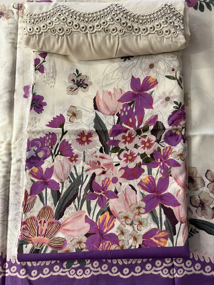 PAKISTANI ORIGINAL KHADI LAWN UNSTITCHED MATERIAL- SRH001