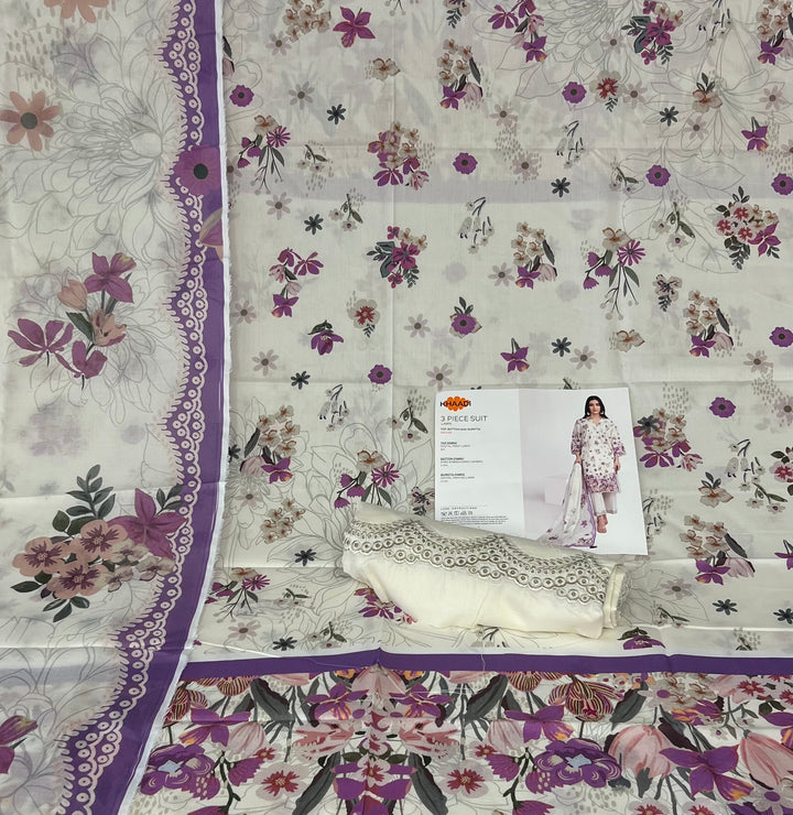 PAKISTANI ORIGINAL KHADI LAWN UNSTITCHED MATERIAL- SRH001