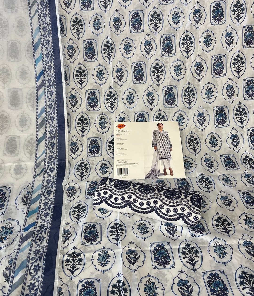 PAKISTANI ORIGINAL KHADI LAWN UNSTITCHED MATERIAL- SRH001