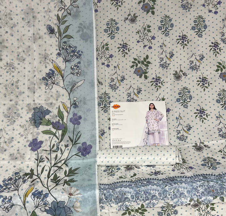 PAKISTANI ORIGINAL KHADI LAWN UNSTITCHED MATERIAL- SRH001