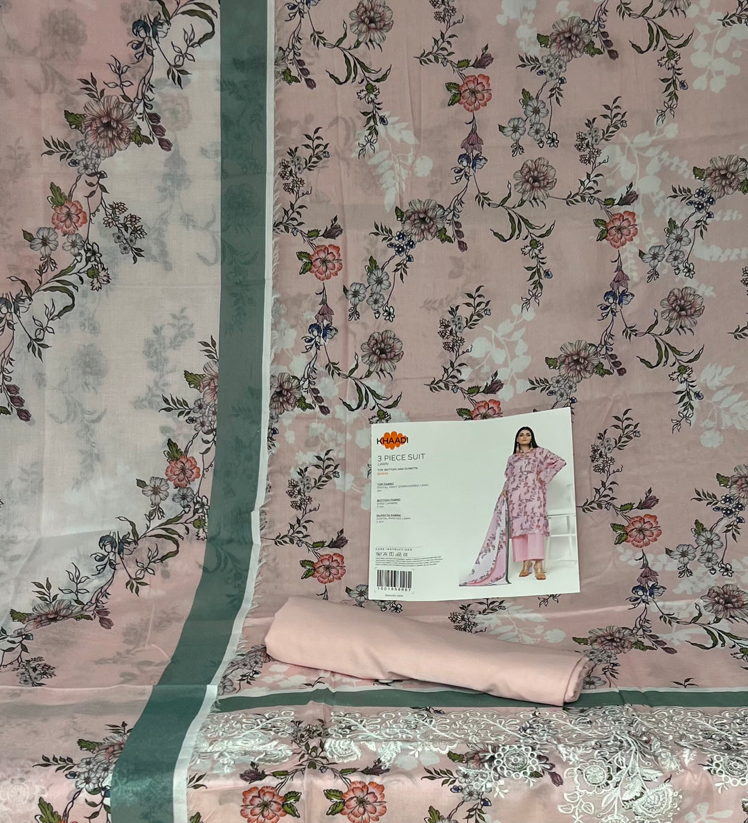 PAKISTANI ORIGINAL KHADI LAWN UNSTITCHED MATERIAL- SRH001