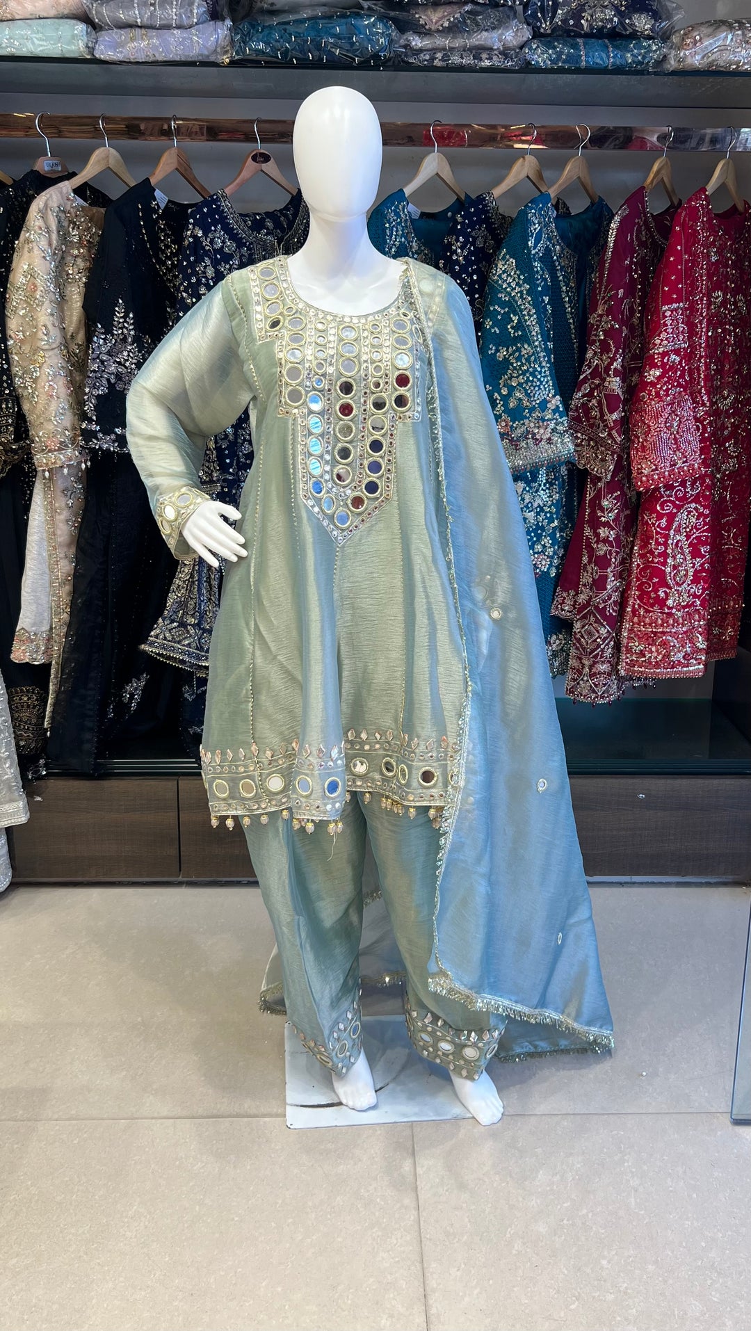 WORK DESIGNER MIRROR WORK SUIT - IKGN02