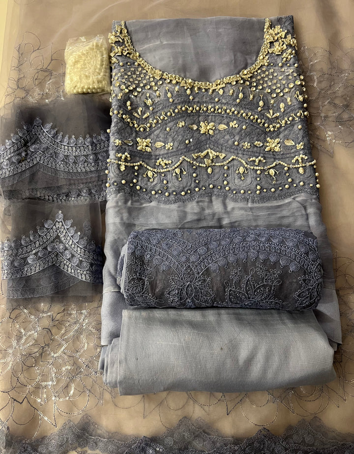 PAKISTANI DESIGNER PATCH WORK DRESS MATERIAL - 0205