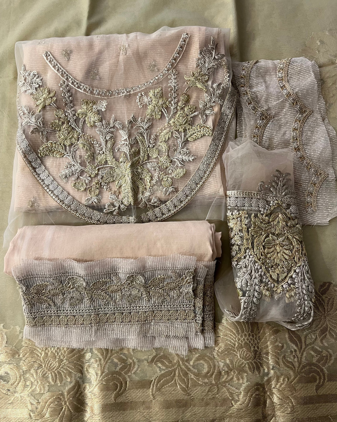 PAKISTANI DESIGNER PATCH WORK DRESS MATERIAL - KINAR