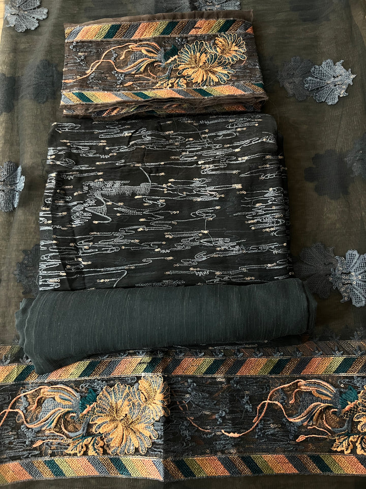 PAKISTANI DESIGNER PATCH WORK DRESS MATERIAL - 060921