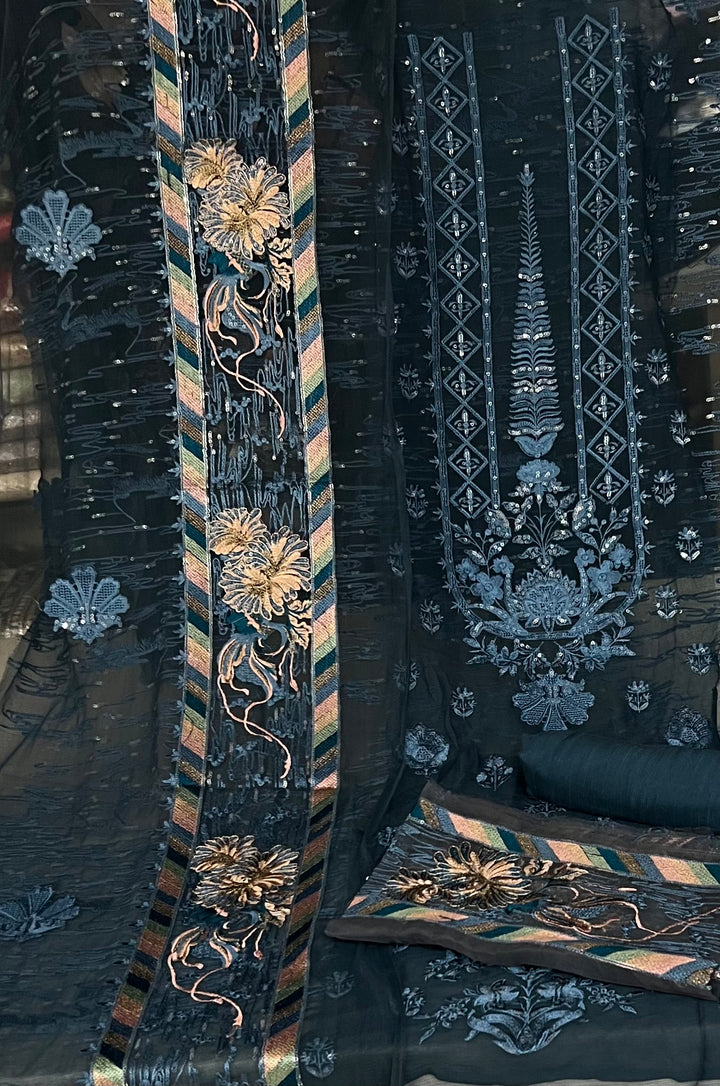 PAKISTANI DESIGNER PATCH WORK DRESS MATERIAL - 060921