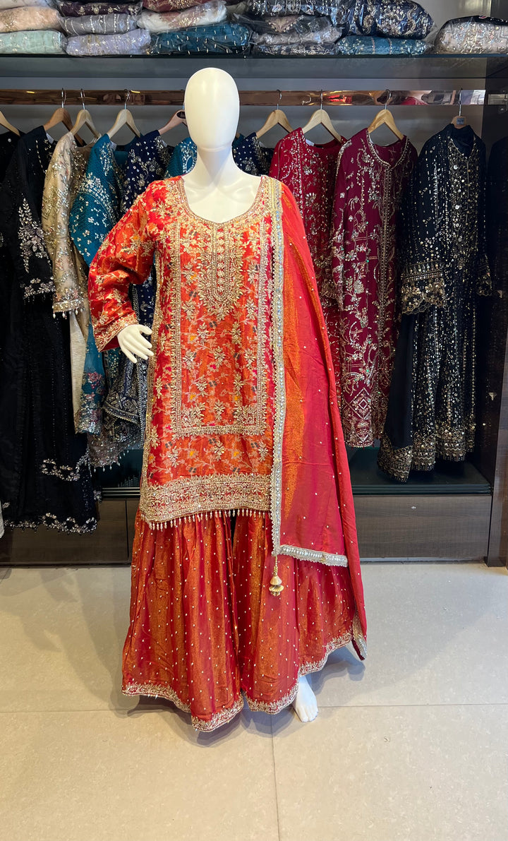PAKISTANI ZARDOZI HAND WORK DESIGNER SUIT - JM01