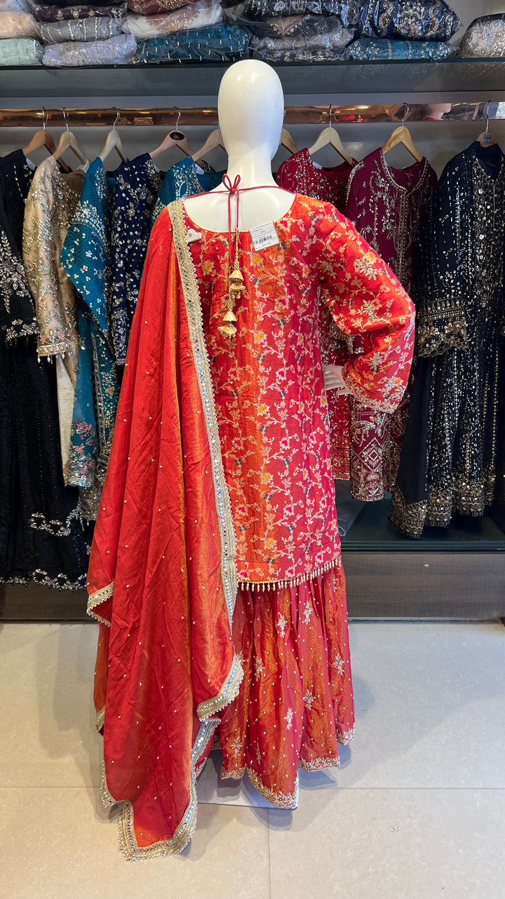 PAKISTANI ZARDOZI HAND WORK DESIGNER SUIT - JM01