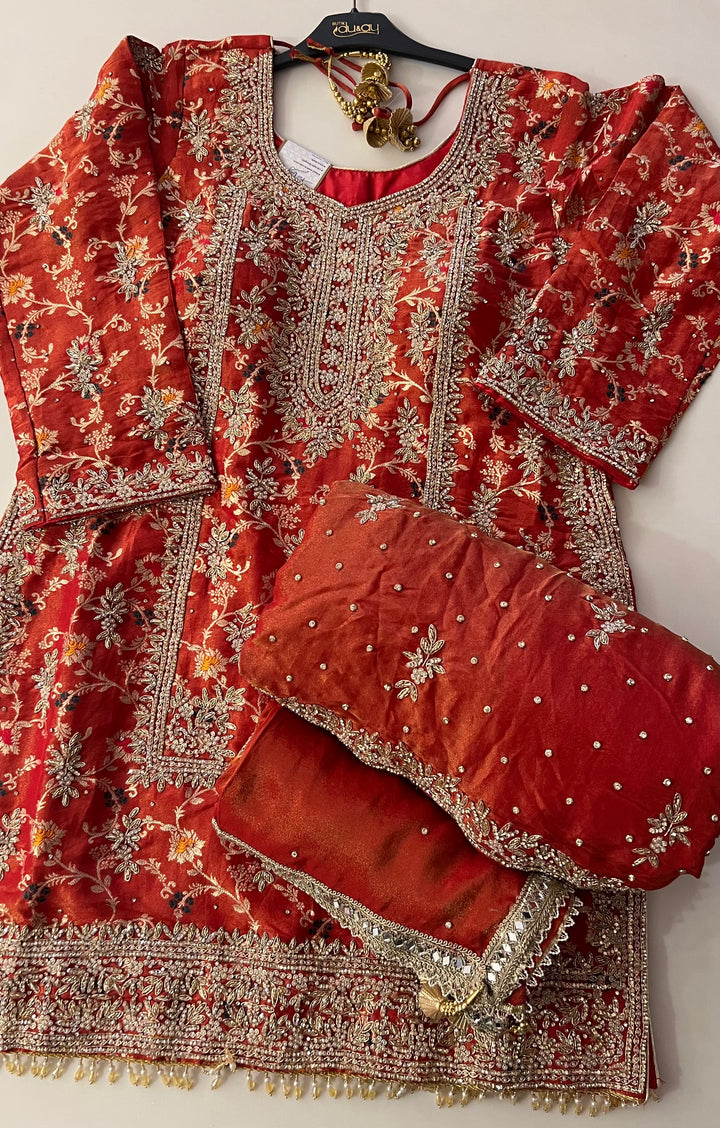 PAKISTANI ZARDOZI HAND WORK DESIGNER SUIT - JM01