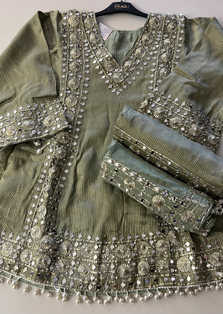 PAKISTANI GOTTA HAND WORK DESIGNER SUIT - IKGN01