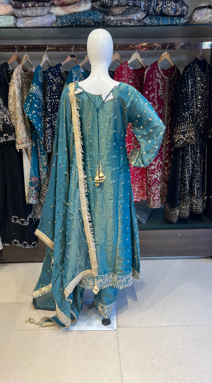 PAKISTANI ANGRAKHA ZARDOZI HAND WORK DESIGNER SUIT - JM02