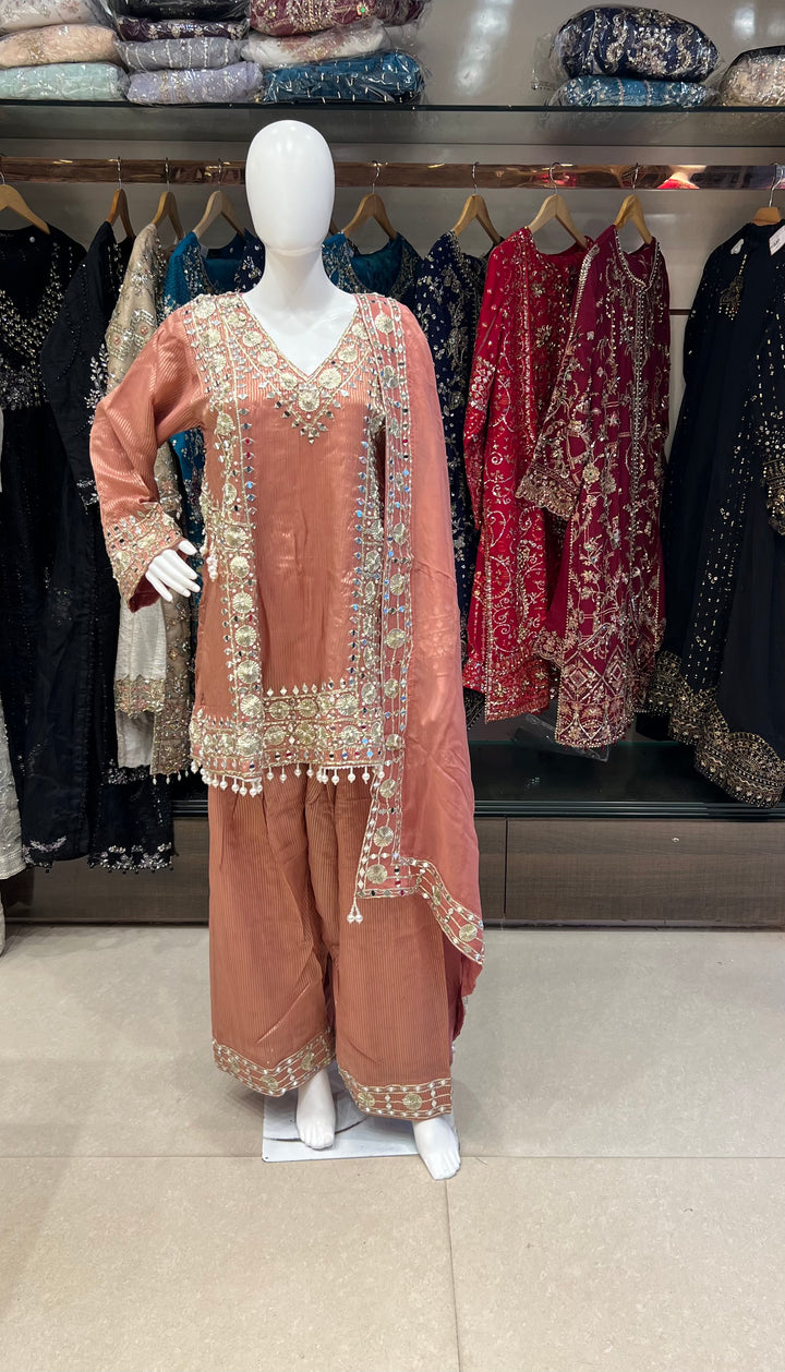 PAKISTANI GOTTA HAND WORK DESIGNER SUIT - IKGN01