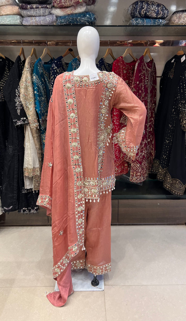 PAKISTANI GOTTA HAND WORK DESIGNER SUIT - IKGN01