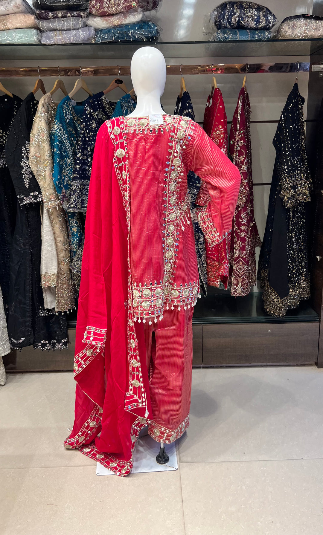 PAKISTANI GOTTA HAND WORK DESIGNER SUIT - IKGN01