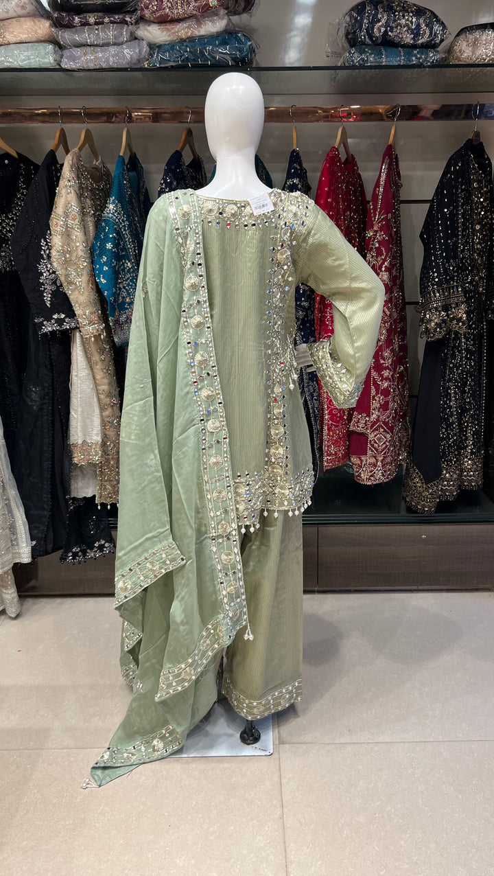 PAKISTANI GOTTA HAND WORK DESIGNER SUIT - IKGN01