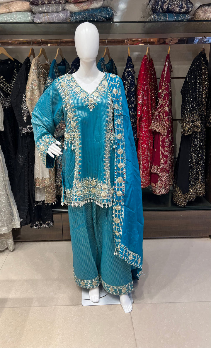 PAKISTANI GOTTA HAND WORK DESIGNER SUIT - IKGN01